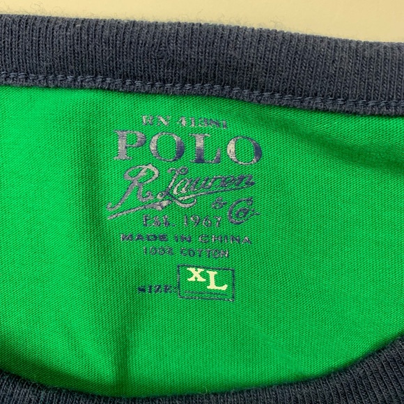 Polo Ralph Lauren Green Shirt Orange Logo - Picture 4 of 4